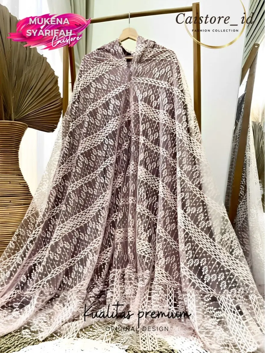 Syarifah Alfuqon Mukena Brukat Dewasa Premium Mewah Cantik  Nyaman Seserahan Traveling Bahan Crinkle Adem Ringan Elegan Terbaru  Bawahan Atasan