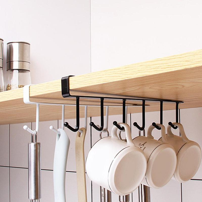 Product Introduction of Organize with Ease Kitchen Cabinet 6Hook Cup Holder Shelf Storage Rack C7D4 22