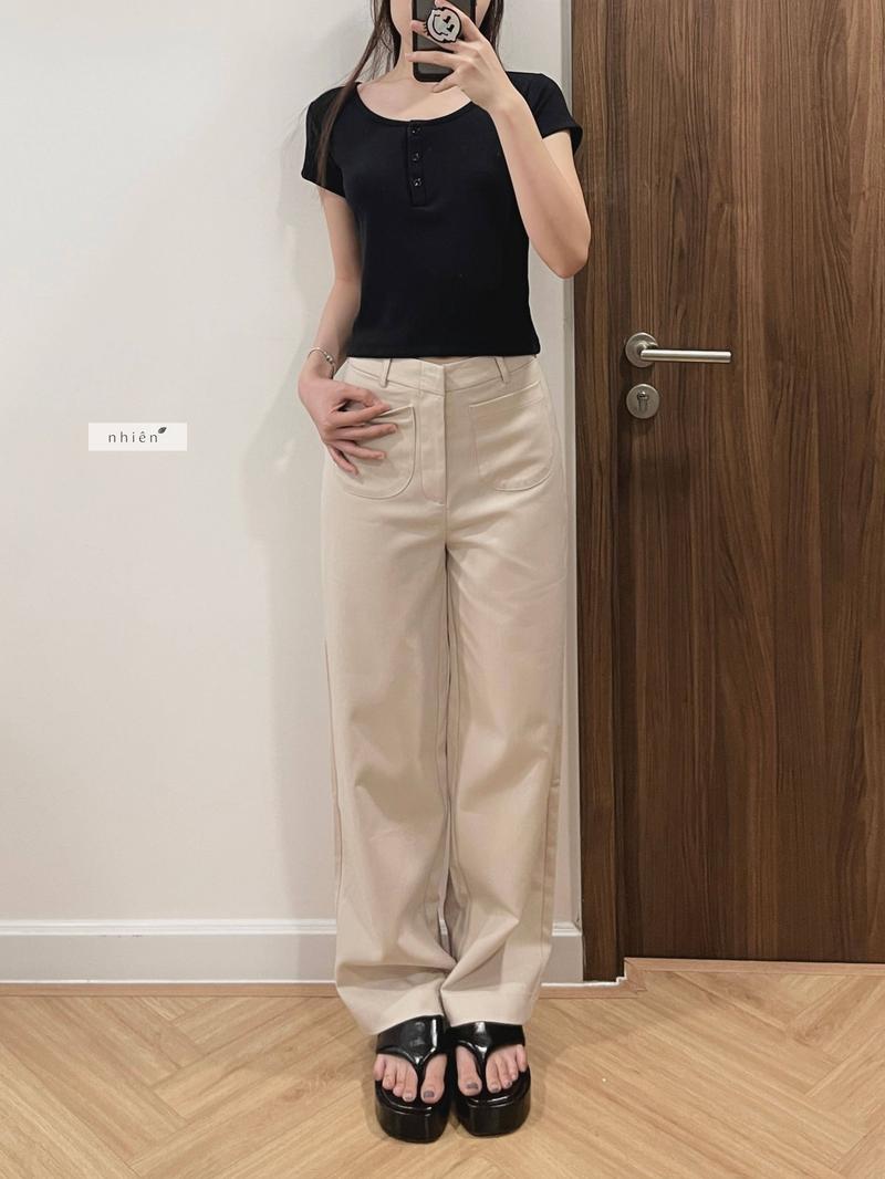 Product Introduction of Tamie Top - Áo thun nữ tay ngắn - áo thun cổ tròn nhiennhienvintage BT221 Women 7