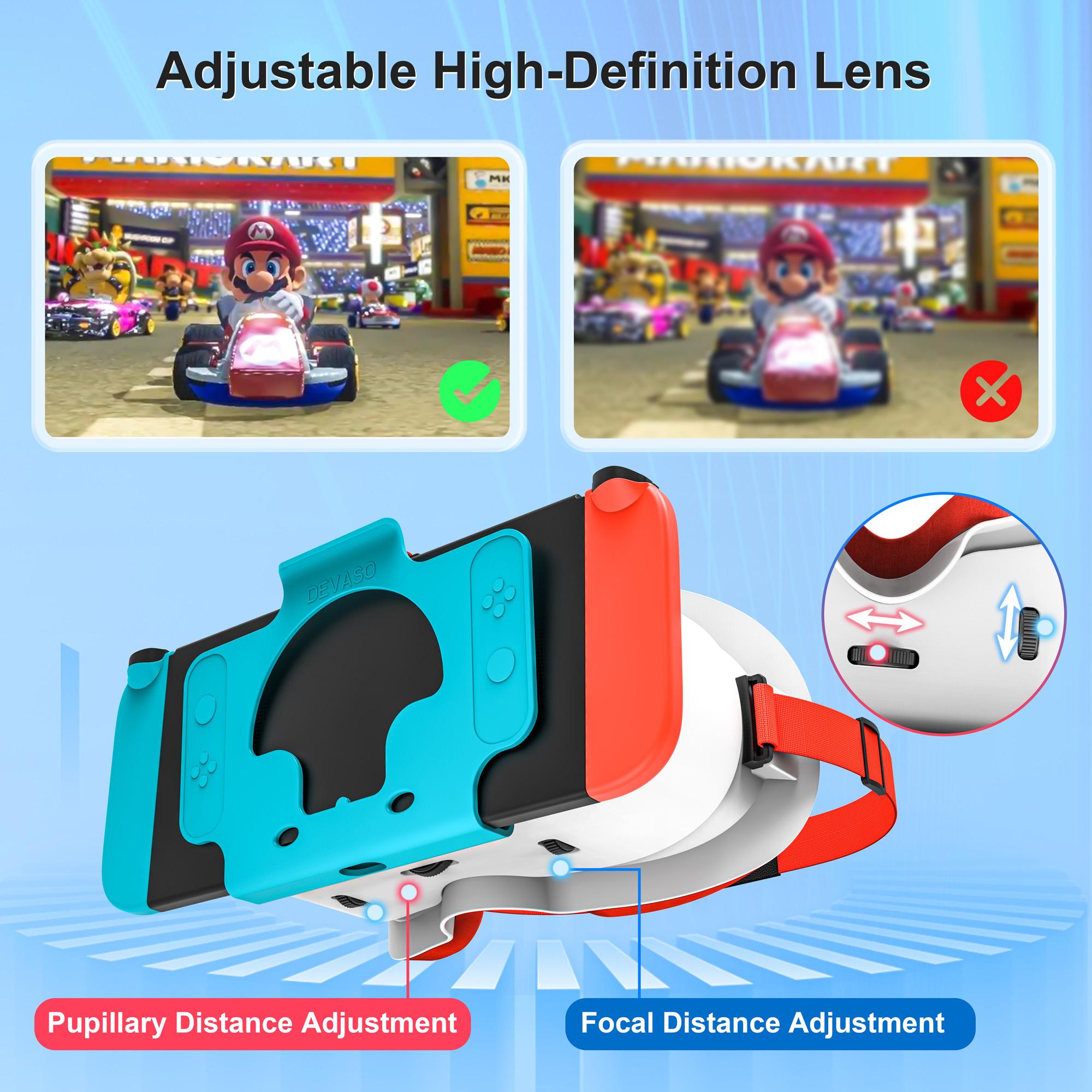VR Glasses for Nintendo Switch OLED 3D Glasses Virtual Reality Movies for Switch Game Headset Adjustable Big Lens VR Glasses