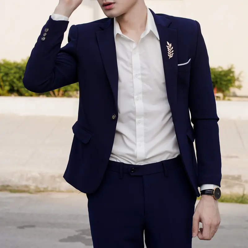 Bộ vest nam gồm 1 áo vest + 1 quần + 1 áo sơ mi (TẶNG kèm Cavat, phụ kiện cài Vest và 2 quần sip nam) chất tuyết mưa tây, ko nhăn, ko xù, ko bay màu 3