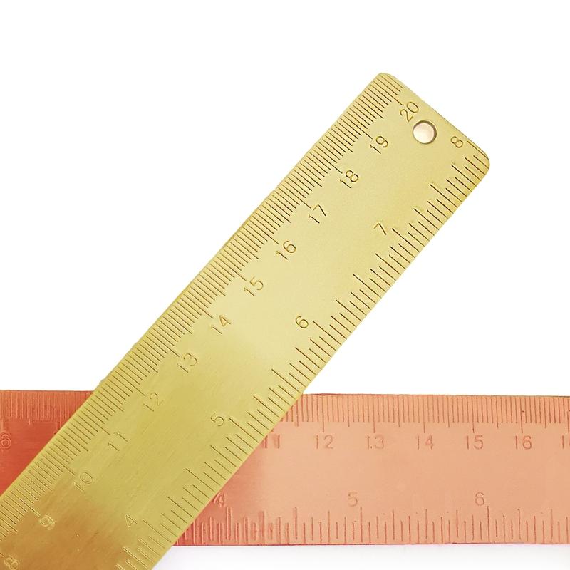 Product Introduction of 20cm/7.9'' Metal Ruler Brass Straight Ruler Drawing Cutting Non Skid Back 39