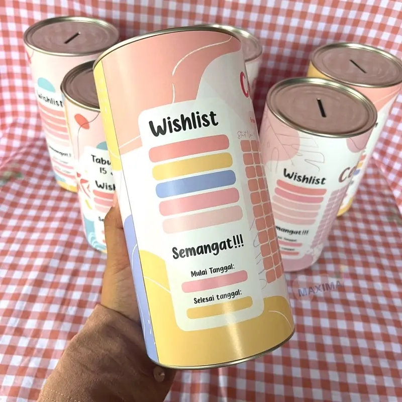 Celengan Target 100 RIBU TARGET 100 JUTA Buka tutup Jumbo full kaleng Murah Celengan Viral Celengan Buka Tutup Celengan Permanen Karakter 1