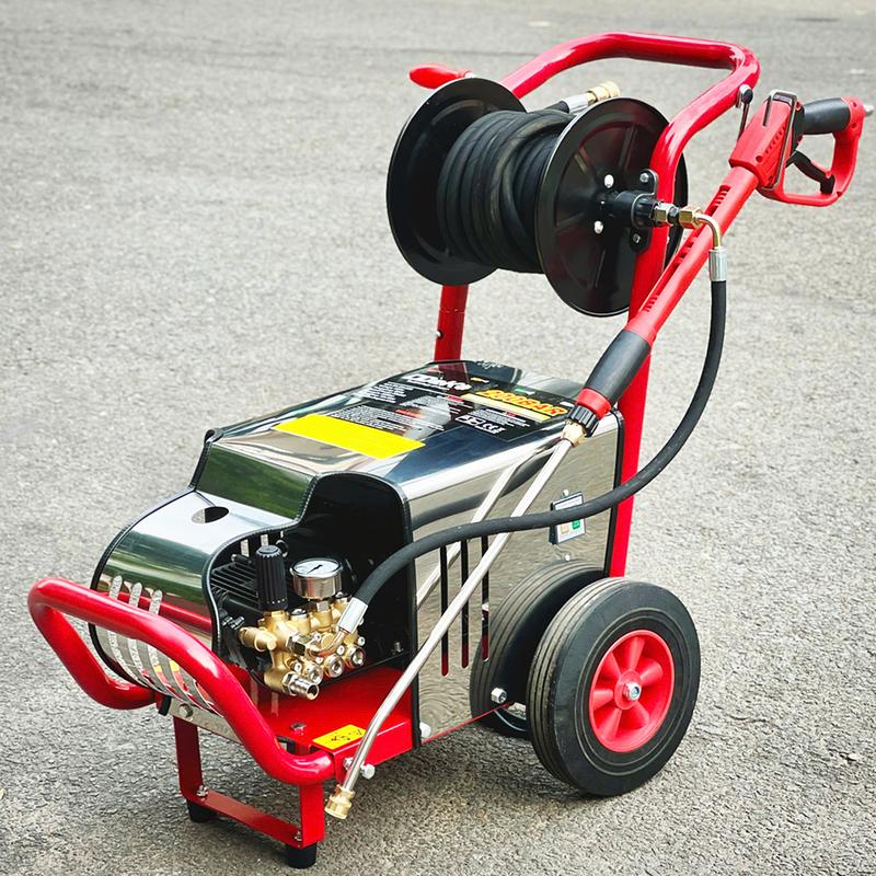 Máy Rửa Xe Công Nghiệp DDeko DK-X30 Chuyên Dùng Tiệm Rửa Xe- Có Núm Điều chỉnh Áp Lực - Có Xe Đẩy Và Rulo Quấn Dây - Kèm 4 Béc Phun - Lõi Đồng - Mặt Bơm Đồng 1