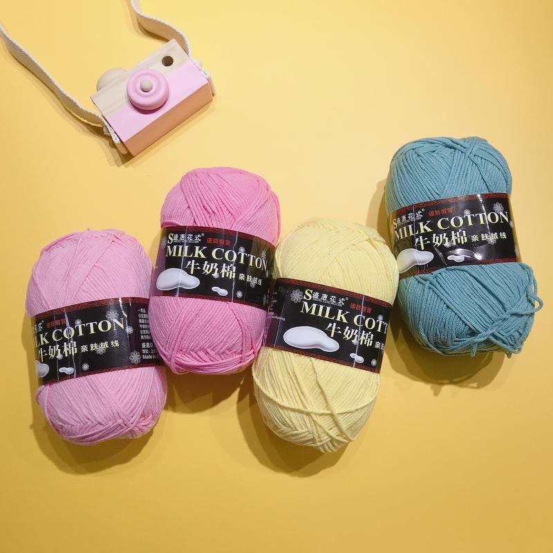 Len milk cotton 125g loại 1 se tròn, săn chắc, tơi xốp, đan móc khăn, áo, túi xách, thú bông cho bé (Mã 01 đến 40)