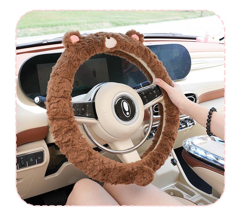 Product Introduction of Car Steering Wheel Cover Winter Cute Cartoon Car Warm Non-slip Handle Cover Creative Steering Wheel Cover All-season Car Accessories 7