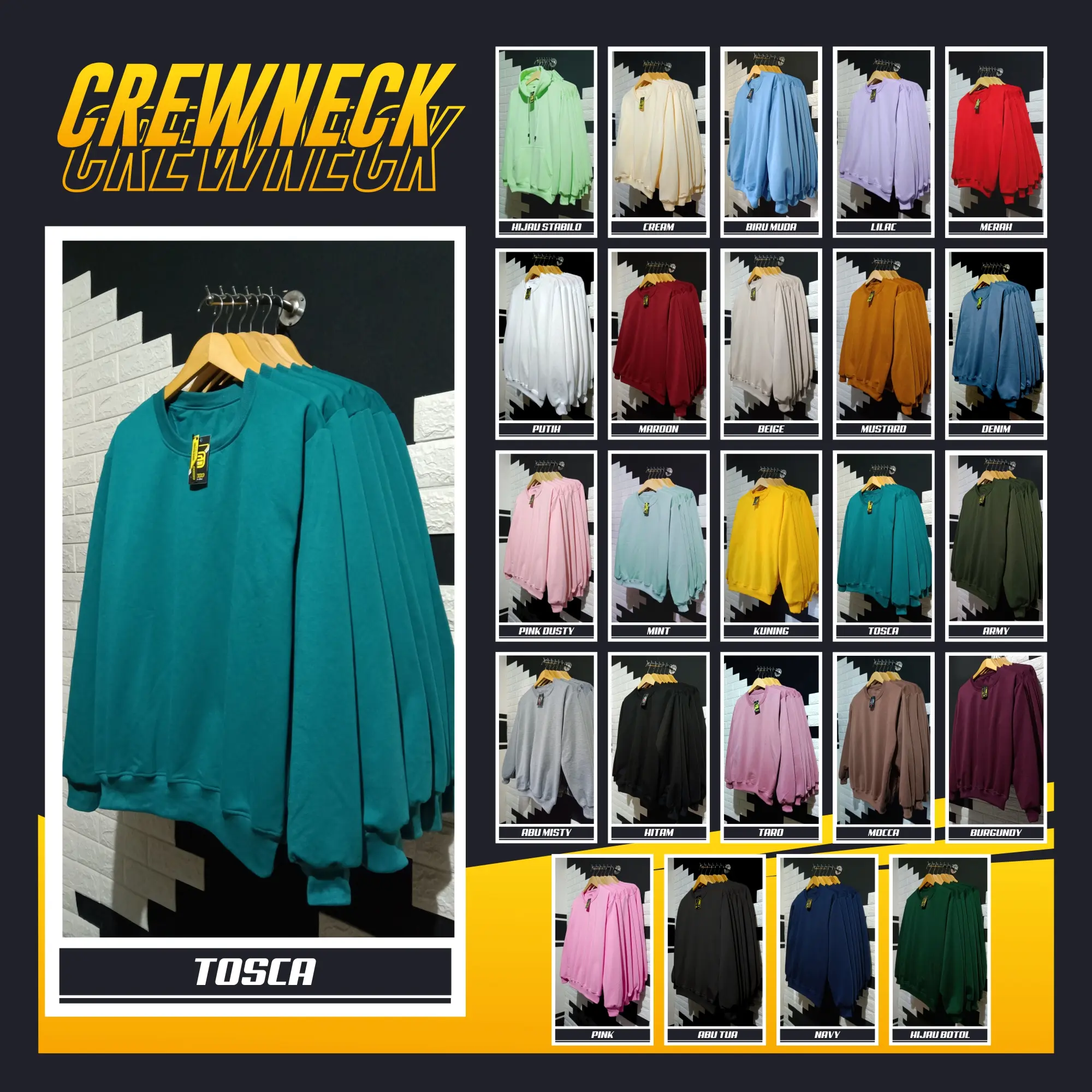 Sweater Crewneck Polos Sweater Polos Rekomendasi Sweater Pria dan Wanita