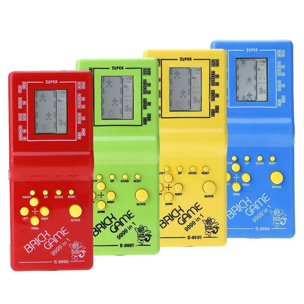 [KL Ready Stock] Kids Electronic Tetris Brick Game Handheld Game Machine LCD Educational Toys [Random Color]