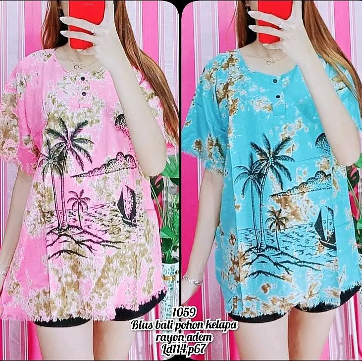 Jk Kaos bali pantai kelapa corak isi 5pcs 0