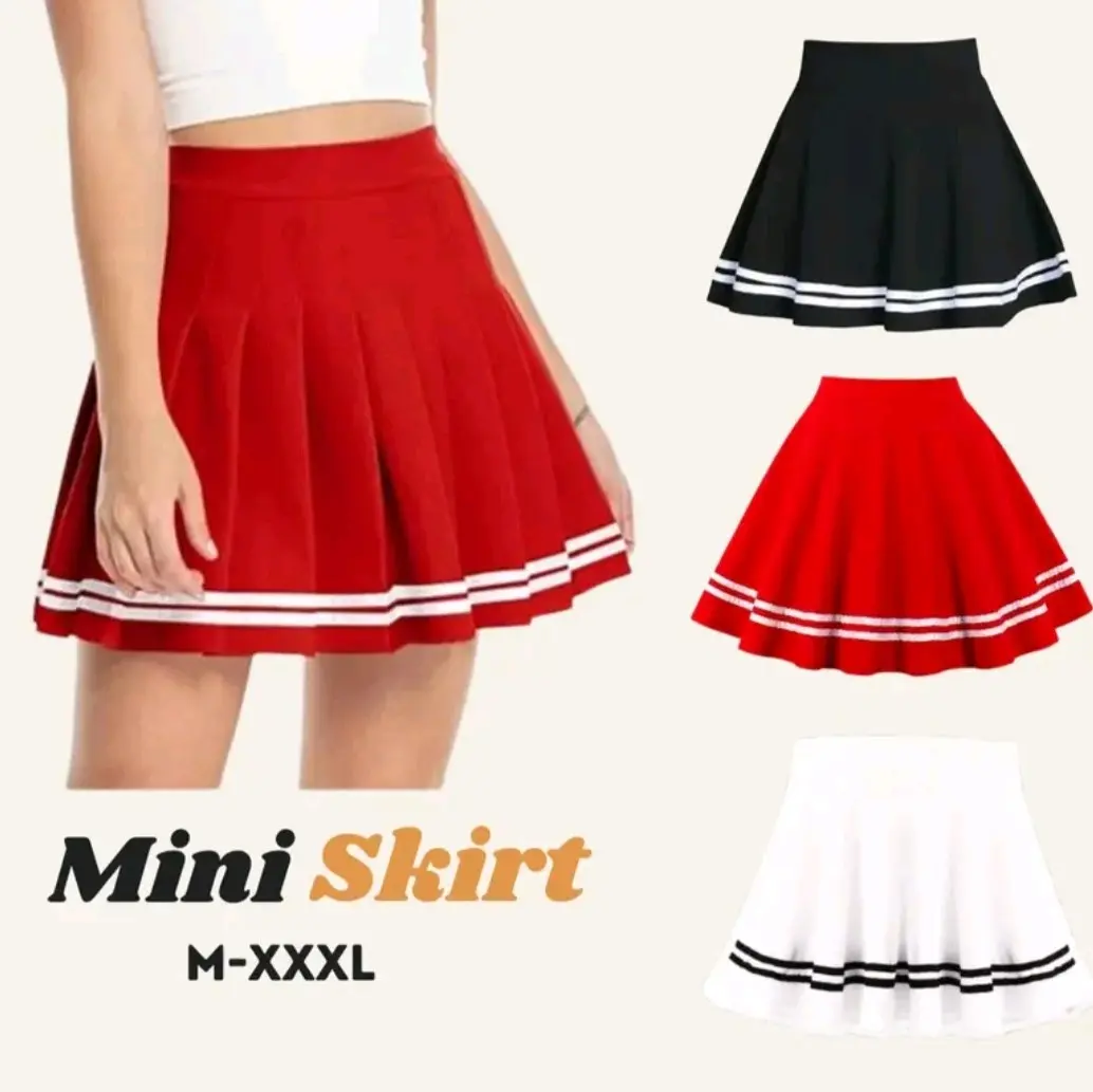 New mini skirt list sport Rok wanita rok olahraga rok pendek rok zumba rok senam rok gym rok mini list korean style terbaru