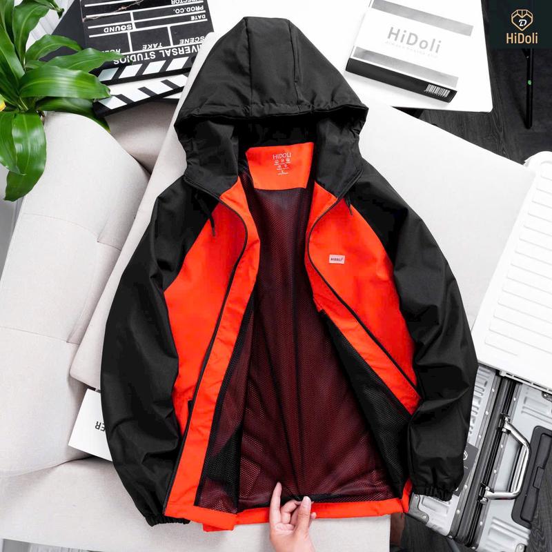 [G3]Áo khoác gió Nam Nữ - bên trong lót lưới,bên ngoài tráng bạc chống nước, mũ liền Menswear Tay Dài 6