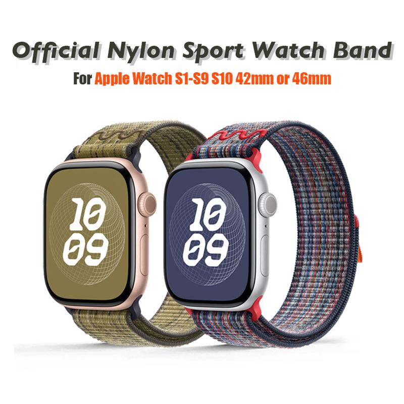 Dây đeo bằng Nylon thể thao, Dành cho Apple Watch Ultra 49mm, Dòng 10 9 46mm 41mm 42mm 45mm, Vòng đeo tay, Tương thích với iWatch 8 7 6 5 4 se, 40mm 44mm, Hàng mới về Phụ Kiện