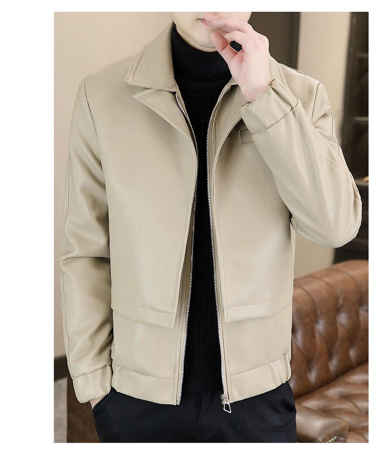 Product Introduction of High-End Leather Men's Casual Jacket Korean-Style Slim-Fit Motorcycle Clothing Leather Jacket Long-Sleeved Jacket Cold-Proof Raccoon Coat Parent 23
