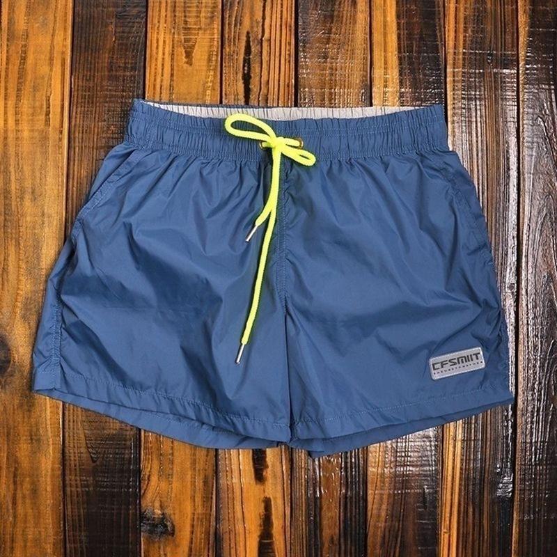 Product Introduction of Fashion Brand Summer Three-Point Shorts Men's Loose Quick-Drying Water Swimming Trunks Surfing Holiday Water Park Beach Pants Menswear Lingerie Trouser Tropical Beige Blue Casual Plain 4