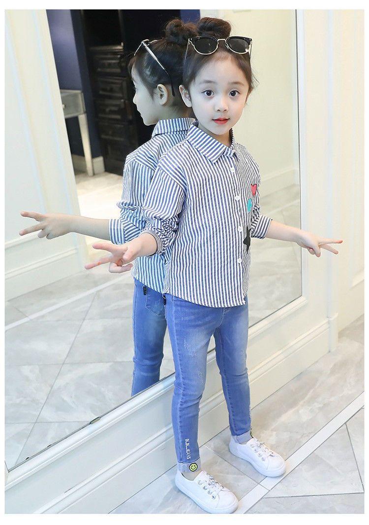 Product Introduction of Áo Sơ Mi Cotton Dài Tay Cho Bé Gái, Bộ Sưu Tập Mùa Xuân Và Mùa Thu, Thích Hợp Cho Trẻ Em Trung Và Lớn, Áo Mỏng Hợp Xu hướng Phong Cách Hàn Quốc, Quần Jean Bé Gái Cho Trẻ Em, Áo Mùa Thu 7