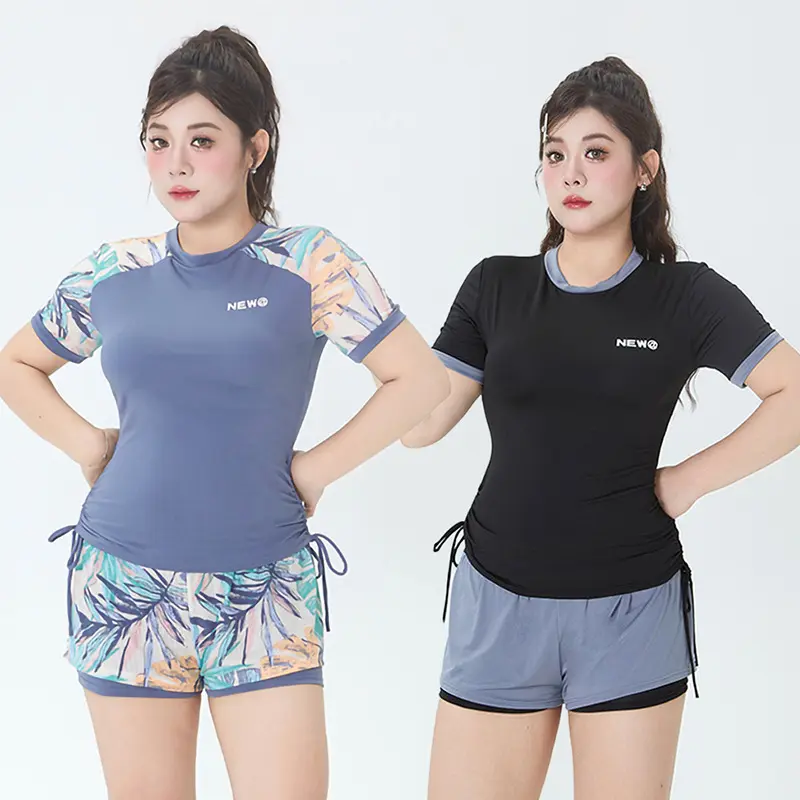 2025 New Sporty Two-Piece Swimsuit for Plus-Size Women – Tummy-Covering High-Waisted Bikini Set (Modest, Slimming Design, Suitable for 200+ lbs)