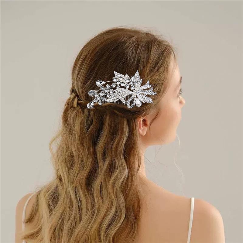 Product Introduction of 【Fulisa】Beautiful Bridal Crown Flower Hair Comb Handmade Hair Accessories 5