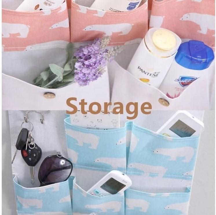 RUMAUMA Dekorasi Rumah Gantungan Organizer 7 Kantong Storage Hook Unik 2