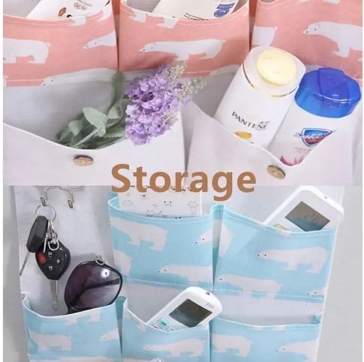 RUMAUMA Dekorasi Rumah Gantungan Organizer 7 Kantong Storage Hook Unik 2