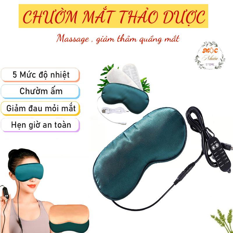 Túi chườm mắt thảo dược làm nóng 5 mức chỉnh nhiệt, Máy massage mắt chườm nóng, Mặt nạ mắt bằng điện sử dụng chân cắm usb có hẹn giờ