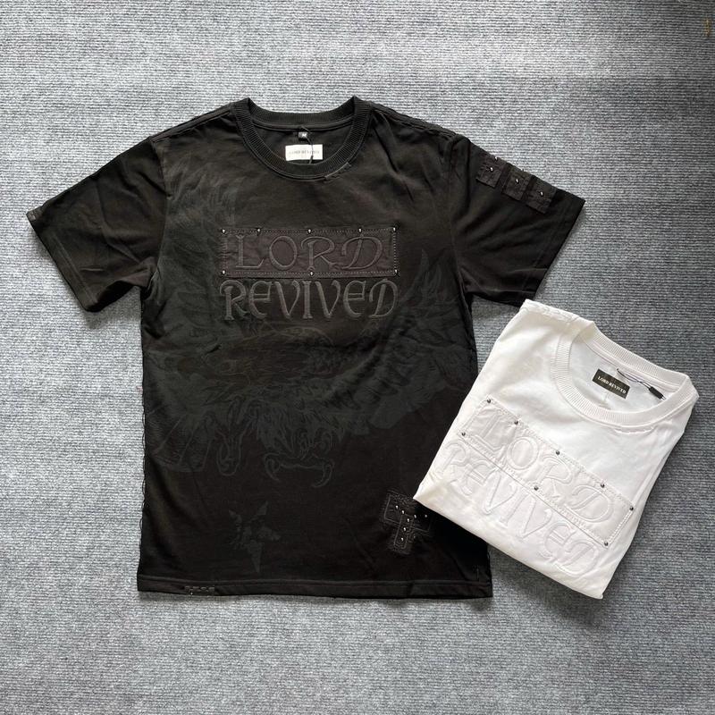 Áo thun nam đại bàng thêu chất liệu cotton cao cấp - Cổ Tròn áo  thun màu đen