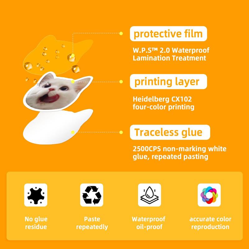 50 Pcs Cute Cat Pattern Stickers, Waterproof Decoration Stickers for Kids Teens, Funny Stickers Decals for Cat Lovers Laptop Water Bottle Scrapbook 3