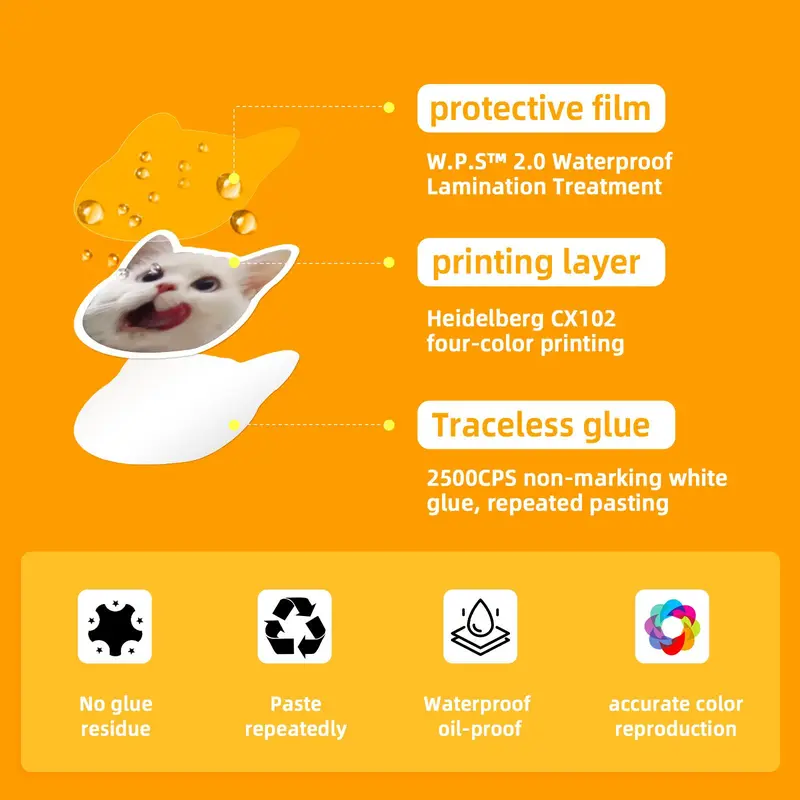 50 Pcs Cute Cat Pattern Stickers, Waterproof Decoration Stickers for Kids Teens, Funny Stickers Decals for Cat Lovers Laptop Water Bottle Scrapbook 3