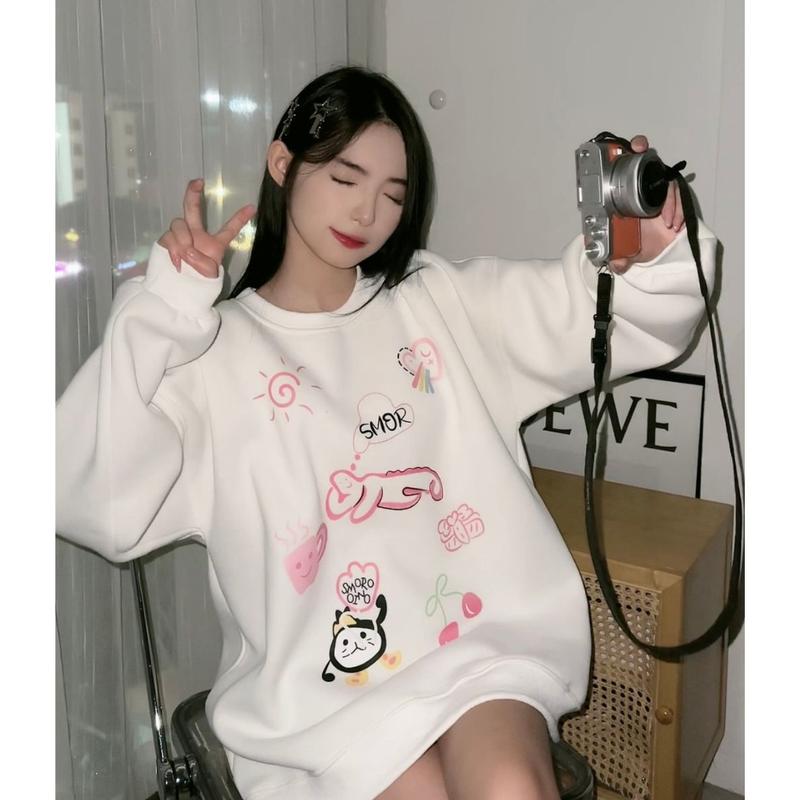 [TOSUN] Áo nỉ sweater chất nỉ bông hoạ tiết Cầu Vồng dễ thương form rộng unisex S17 5