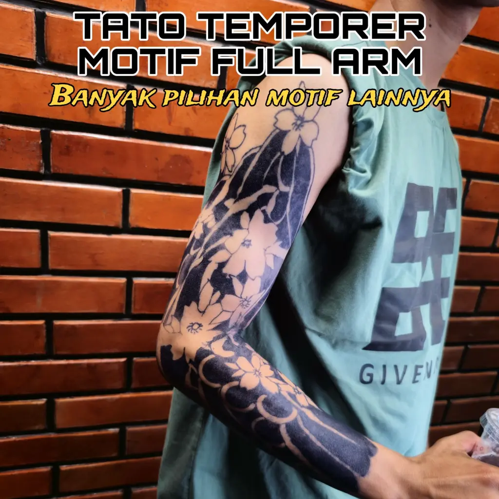 Tatomaniagaleri-Tato Motif FA / Tato temporer seri Full Arm / Tato semi permanent