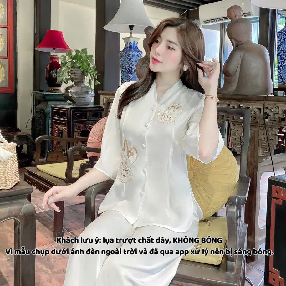 (Không có size S ) Pháp phục thêu An đôi nút bọc vải trượt Nhật dày dặn VẢI KHÔNG BÓNG (tặng chuỗi vòng tay đá hoặc gỗ) có bigsize 76kg -Đọc kĩ mô tả ạ -Pháp phục Tín Như