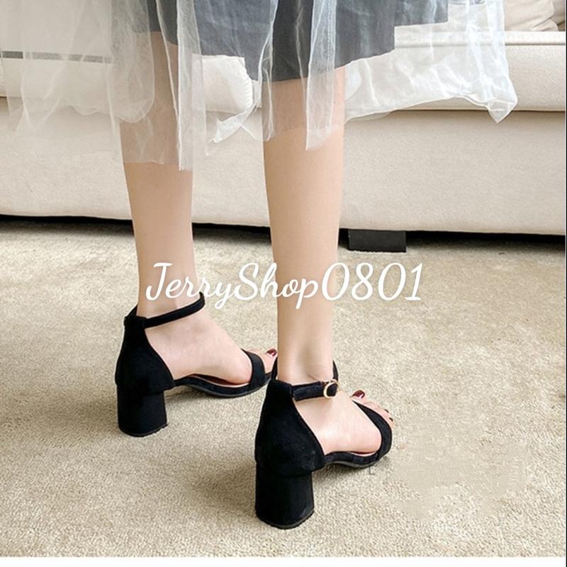 Giày nữ sandal cao gót 5p quai ngang thanh lịch(JR11) Shoes DéP 4