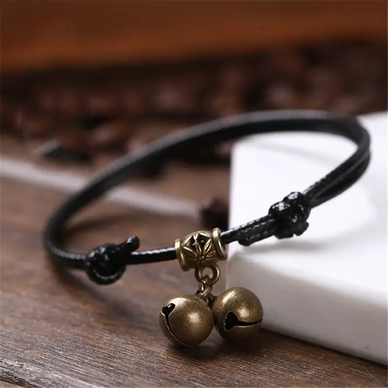 Charm Bracelet Red Coffee and Black Wax Rope Anklet Barefoot Sandals Accessories Foot ChainAnkles for Women Men Gift