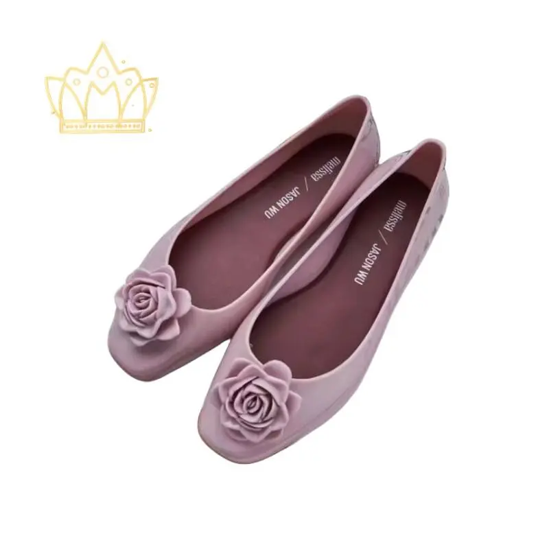 &lt; 910 &gt; 2024 Official store Melissa shoes for women Exquisite Flower Style soft sole ladies jelly shoes