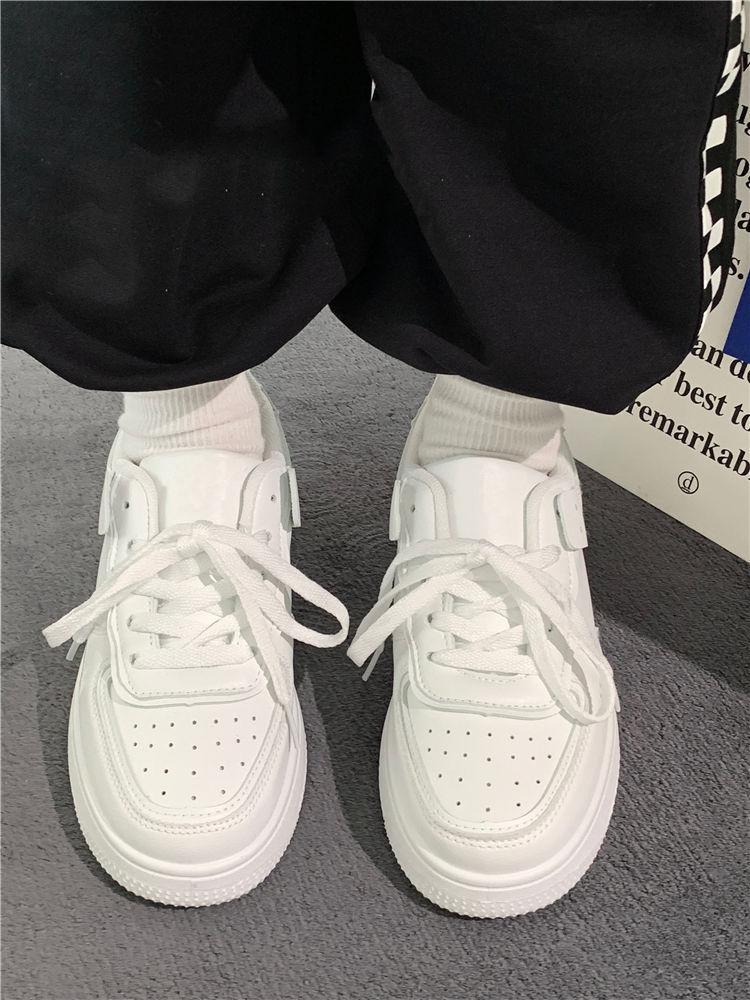 Product Introduction of 1Pcs new pure white platform women's casual flats Sneakers 7