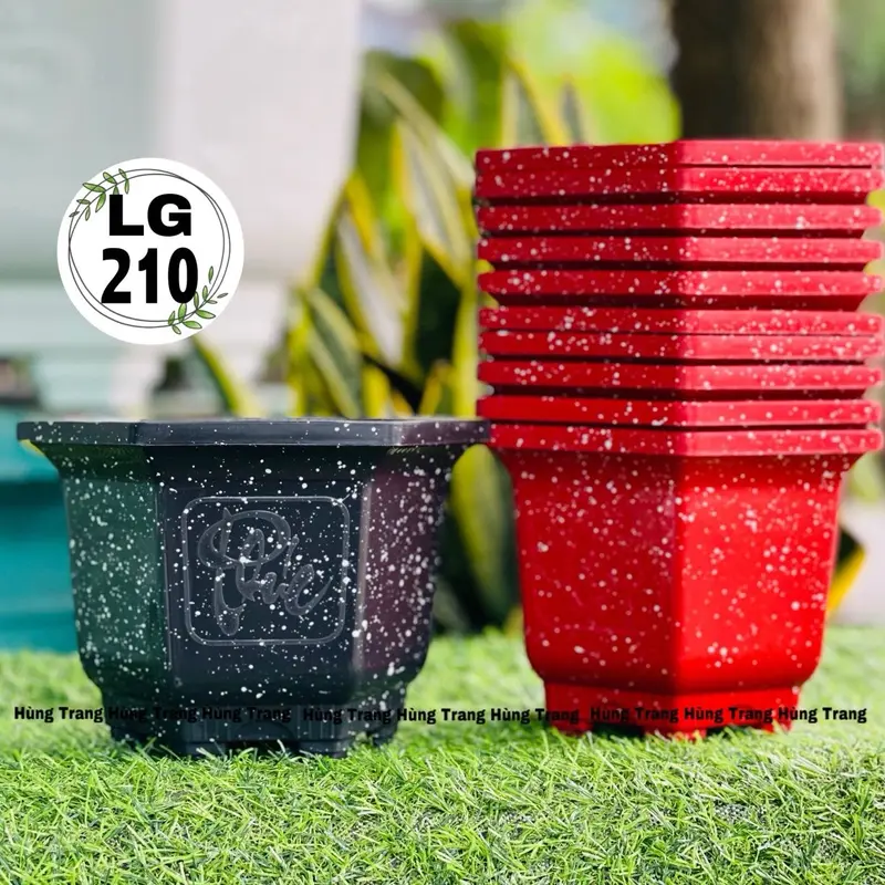 [Combo 10 cái ] Chậu Nhựa Lục Giác 210 (Miệng 23cm x Cao 15cm) - Chậu Cảnh 0