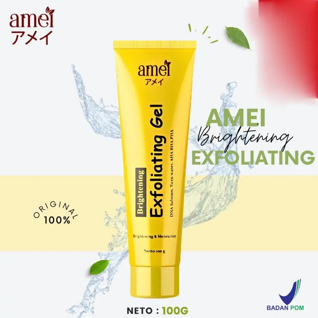 Amei Brighteninng Exfoliating Gel | Pembersih Daki | Membersihkan dan Mencerahkan | bisa untuk wanita & pria Kotoran Niacinamide