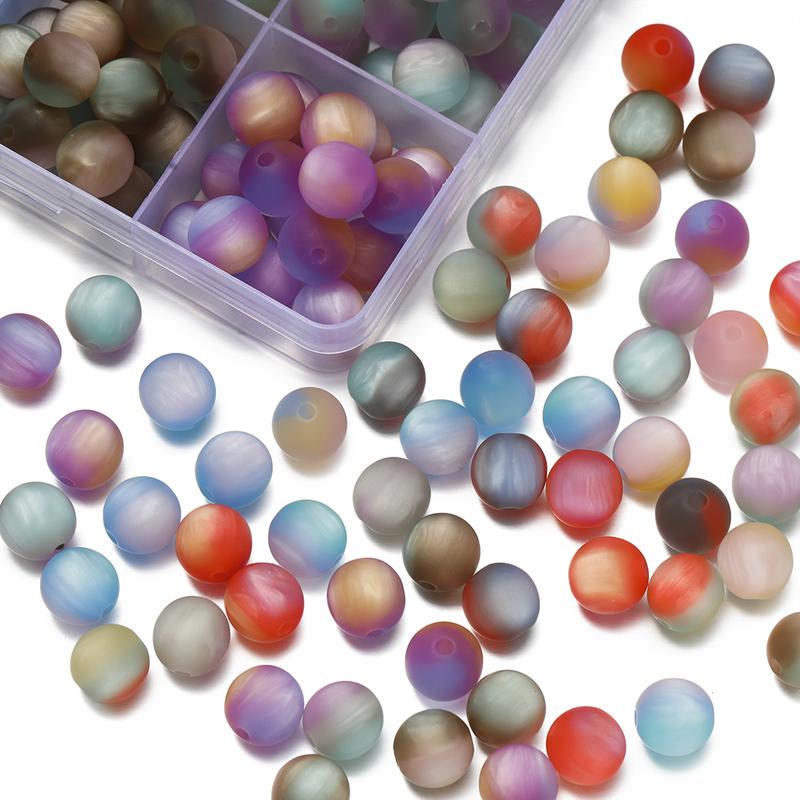 Product Introduction of St.kunkka 10pcs 8 10mm Resin Fantasy Matte Beads Round Perforated Beads For Diy Bracelet Necklace Jewelry Accessories Making 39