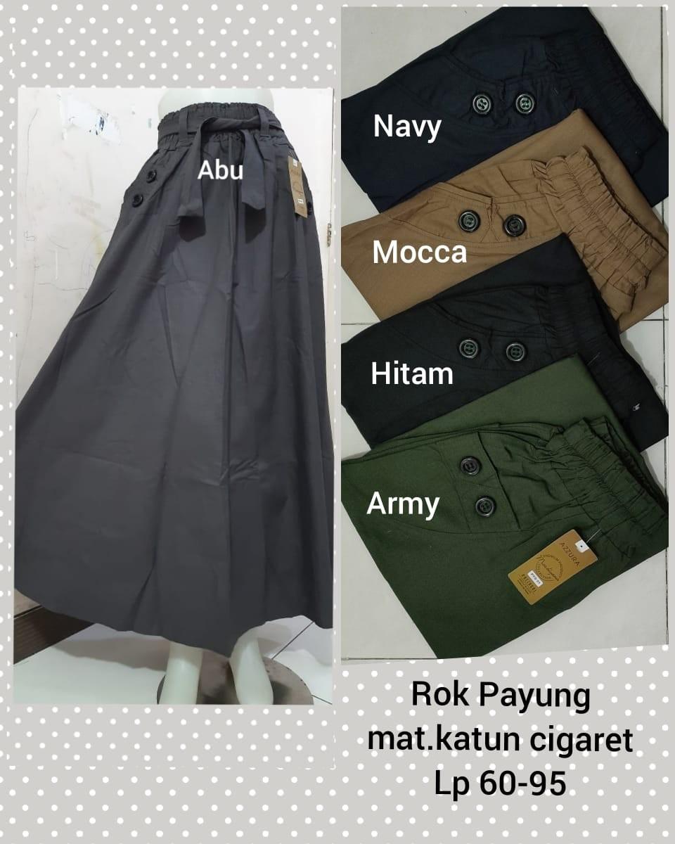 ROK PANJANG/ROK KATUN SIGARET/ROK PAYUNG/ROK WANITA KEKINIAN Hitam