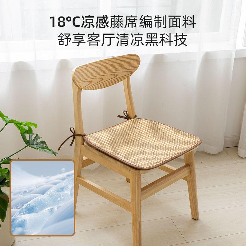 Rattan Seat Cushion Summer Office Long Sitting Cool Mat Home Non-slip Living Room Chair Pad Stool Pad Student Butt Pad 5