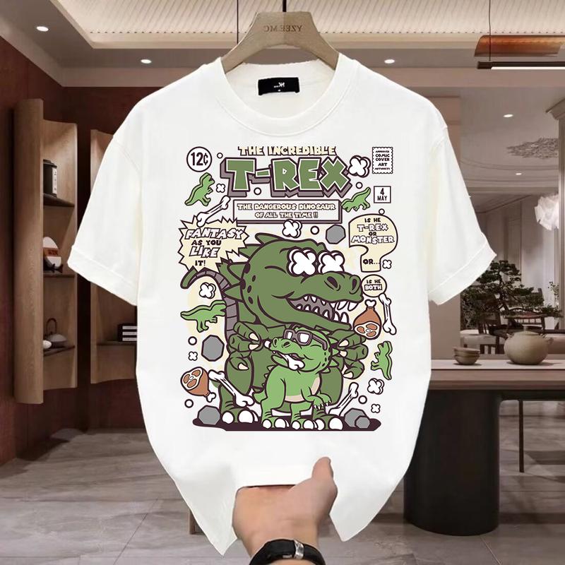 Product Introduction of Kaos Pria Lengan Pendek Motif Migrasi Dinosaurus 100% Katun 2