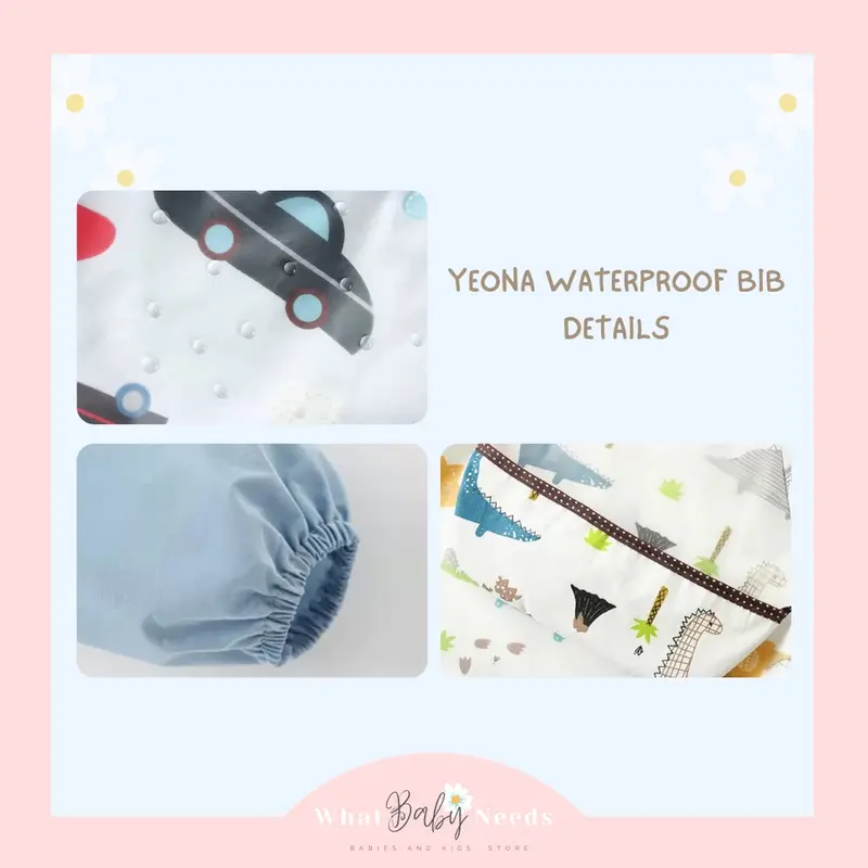 Yeona Waterproof Bib Celemek Baju Anak / Celemek Tahan Air / Slabber 1