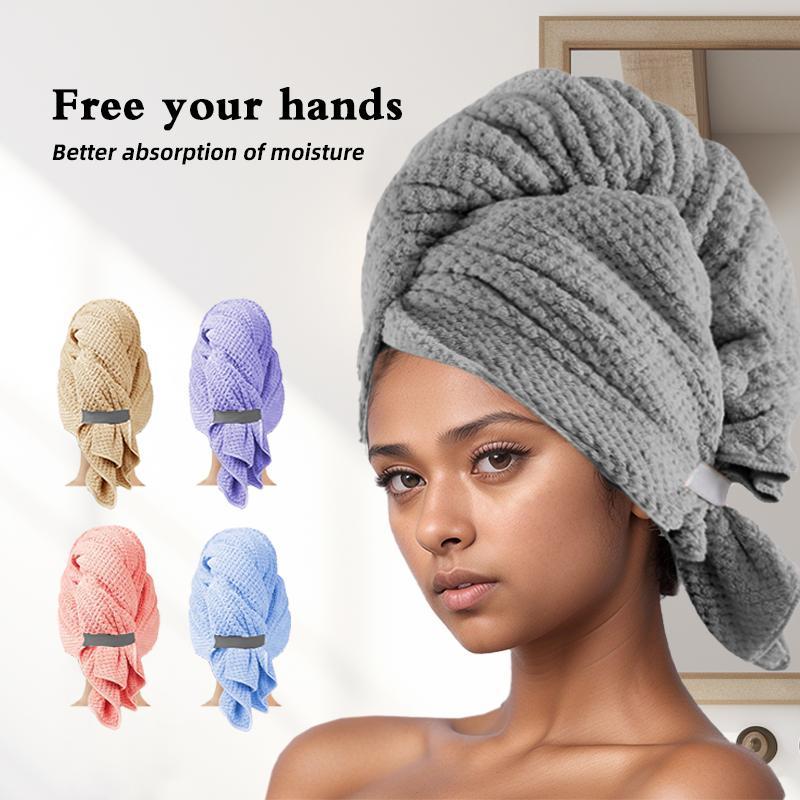 Large Hair Towel, 1 Count Soft & Skin Friendly Hair Drying Towel, Highly Absorbent Hair Towel for Bathroom, Bathroom Supplies 7