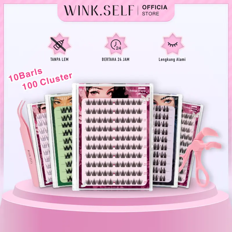 【TANPA LEM】WINK.SELF, Bulu Mata Palsu, Bulu Mata Extension, Riasan Mata, Aksesoris Make Up  Wajah Bulumata Eyelash