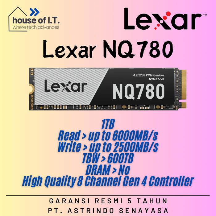 Gambar SSD NVMe Lexar NQ780 1TB PCIe 4.0 - Garansi Resmi 5 Tahun dari House Of IT Kota Administrasi Jakarta Pusat Tokopedia