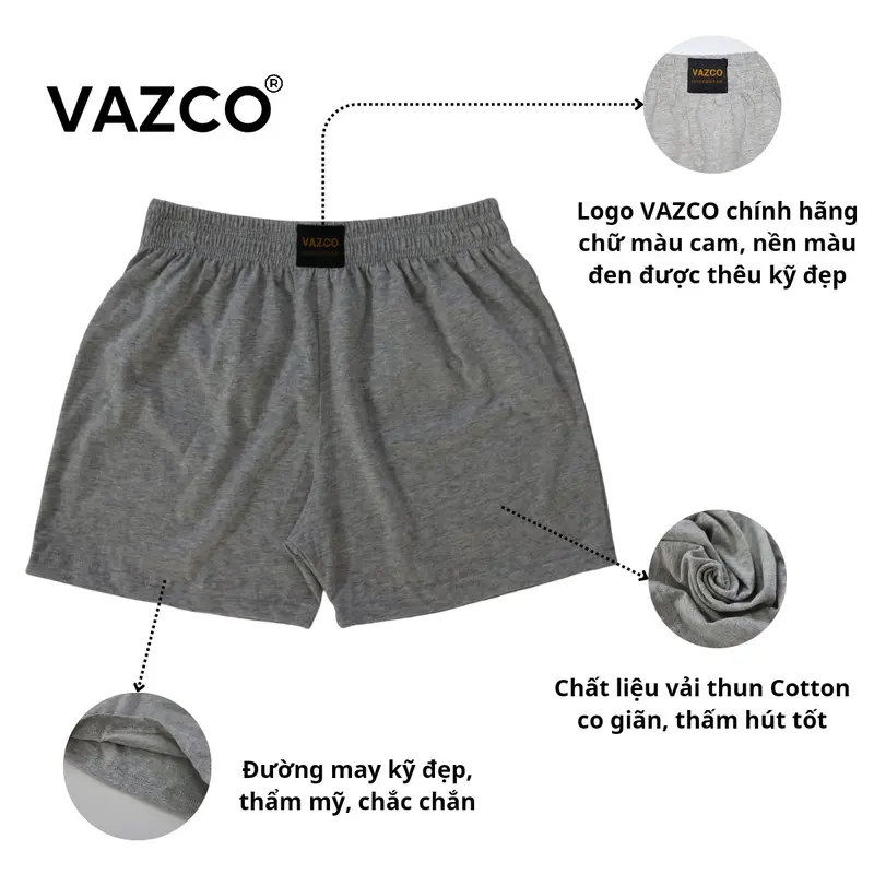 Quần short ngủ nam nữ VAZCO  Vải thun cotton co giản thoải mái màu trơn cơ bản phù hợp với mọi lứa tuổi Mùa hè Menswear 4