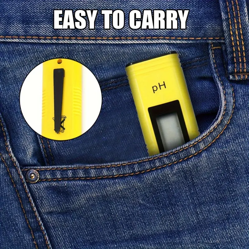 Batteries Powered PH Meter, Digital PH Tester Pen, High Accuracy Pocket Size 0-14 PH Meter for Household Drinking, Pool, Aquarium 7