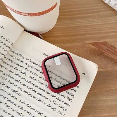Ốp kèm kính cường lực đồng hồ thông minh series 10 9 8 7 6 5 4 3 2 1 SE, dán màn hình kiêm ốp bảo vệ size 49mm 46mm 45mm 44mm 42mm 41mm 40mm 38mm 8