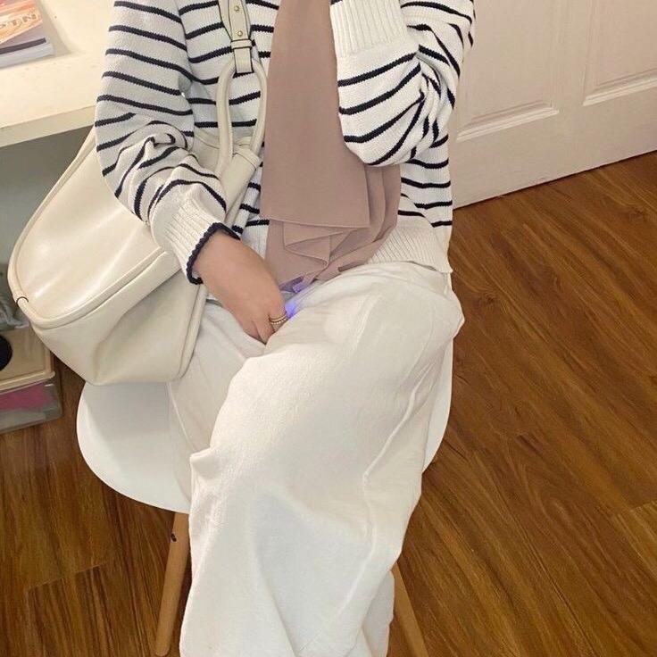 Kyra striped sweater - blouse garis garis - atasan rajut - kaos garis 0