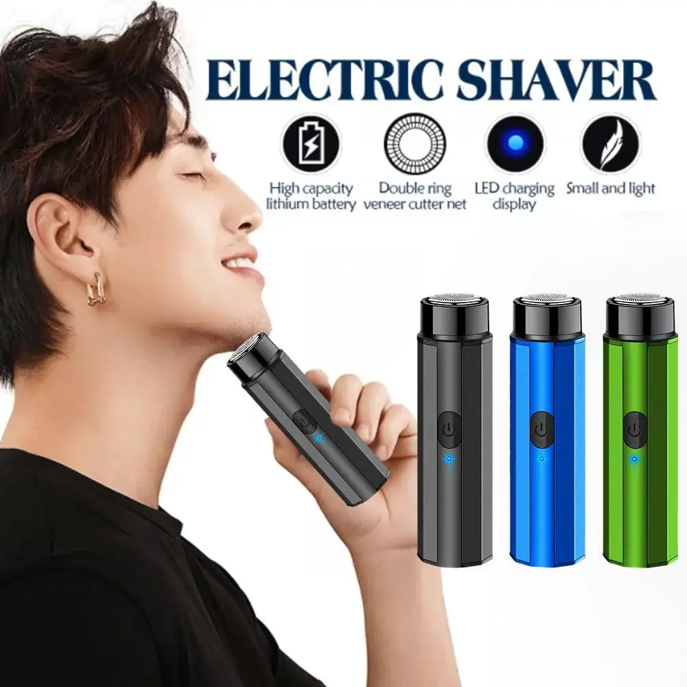 2W 1PCS Men Mini Electric Shaver Face Beard Trimmer USB Charging With Digital Display Portable Beard Razor Cordless Travel Razor