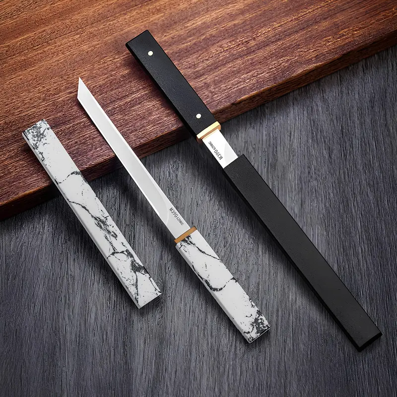 Dao Làm Bếp Nhật Bản Gọt Hoa Quả, Thái Sashimi luoi nhỏ Thép Không Gỉ dài 20cm 0